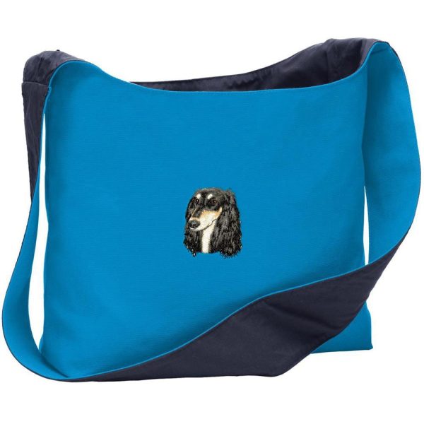 Saluki Embroidered Canvas Sling Bag Sale - Image 3