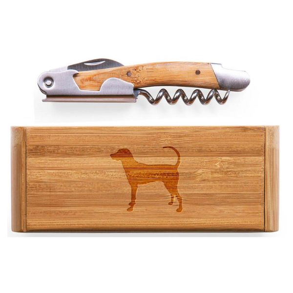 American English Coonhound Elan Bamboo Corkscrew with Laser Engraved Case on Sale