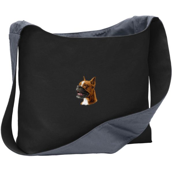 Boxer Embroidered Canvas Sling Bag Online now - Image 3